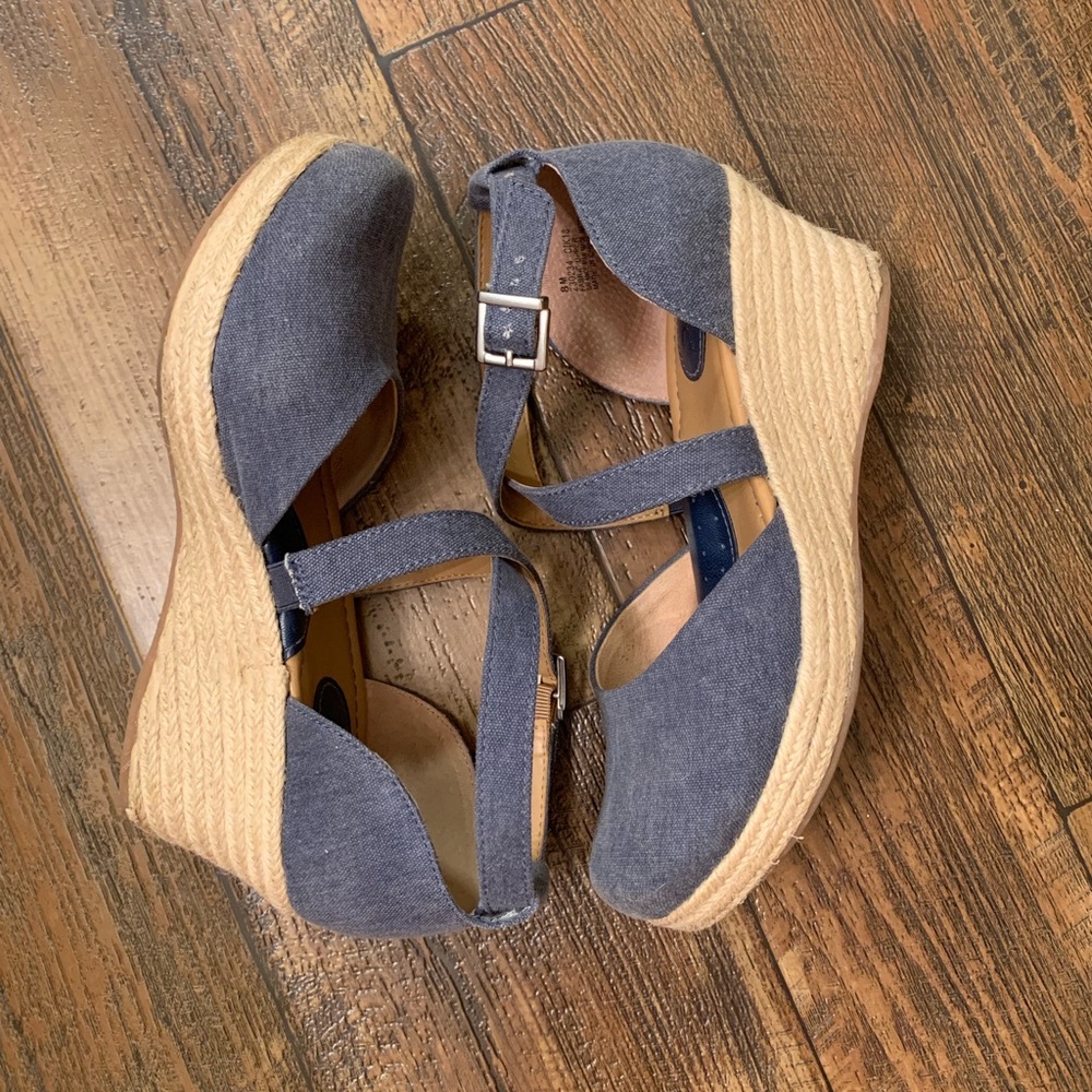 Boc denim wedges